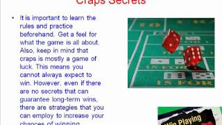 Free Craps Secrets To Help You Win