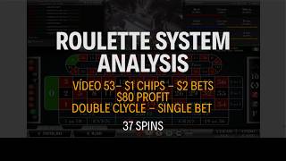 STRATEGY APPLICATION – $1 Chips – $2 Bets – $80 Profit – Vídeo 53 – Roulette System Analysis